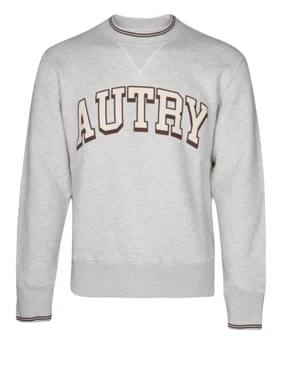 Autry Sweatshirt In Fleece Cotton With Logo In White