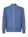 Autry Stripe Detail Zipped Jumper In Blue