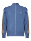 Autry Stripe Detail Zipped Jumper In Blue