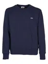 Autry Blue Crewneck Sweater With Logo Embroidered On The Front In Cotton Man In Blue