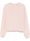 Autry Relaxed-fit Cropped Sweatshirt With Subtle Logo Detail In Pink