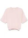 Autry Pink Cotton Sweatshirt With Short Sleeves In Pink