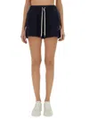 Autry Elastic Waistband Shorts With Side And Back Pockets In Blue