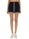 Autry Elastic Waistband Shorts With Side And Back Pockets In Blue