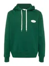 Autry Fleeced Cotton Hoodie With Printed Logo In Verde