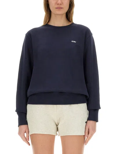 Autry Sweatshirt With Embroidered Logo In Blue
