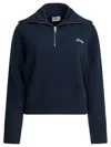 Autry Sweatshirt With Half Zipper And Club Logo Sweatshirts Blue In Blue