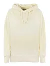 Autry Relaxed-fit Cream Hoodie With Adjustable Drawstring Hood In White