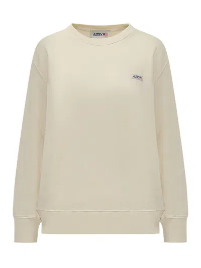 Autry Logo Label Jersey Sweatshirt In White