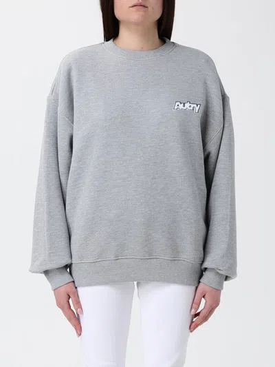 Autry Logo Print Cotton Sweatshirt In Gray