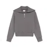 Autry Gray Cotton Sweatshirt With Zip In Grey