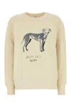 Autry Cotton Crew Neck Graphic Print Sweatshirt In Yellow