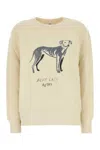 Autry Cotton Crew Neck Graphic Print Sweatshirt In Yellow