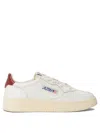 Autry Syrah And White Leather Medalist Low Sneakers In White, Red