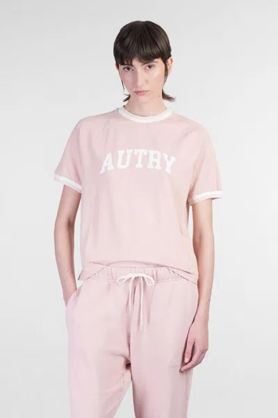 Autry T-shirt In Rose-pink Cotton