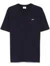 Autry Blue Cotton T-shirt With White Logo Print In Black