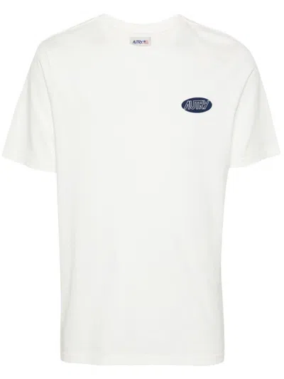 Autry Logo-stamp Cotton T-shirt In White