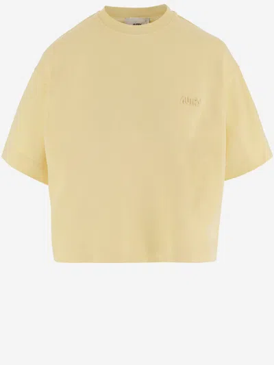 Autry T Shirt With Embroidered Logo In Yellow