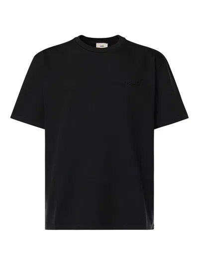 Autry T-shirt With Tone-on-tone Logo In Black