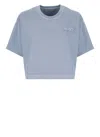 Autry Boxy Fit Cropped T-shirt In Blue