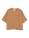 Autry Tonal Logo Cropped T-shirt In Brown