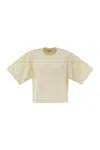 Autry Crewneck Cropped T-shirt In Beige