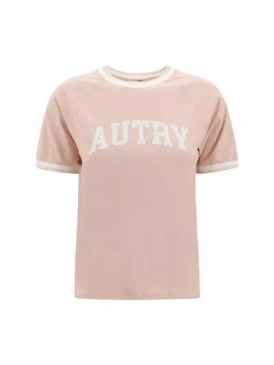 Autry Comfortable Cotton T-shirt Raglan Sleeves In Pink
