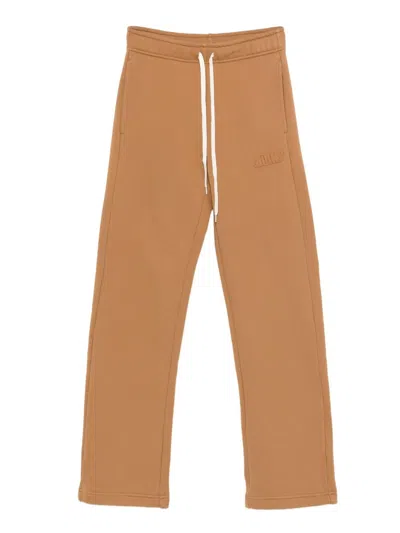 Autry Tan Cotton Trousers In Brown