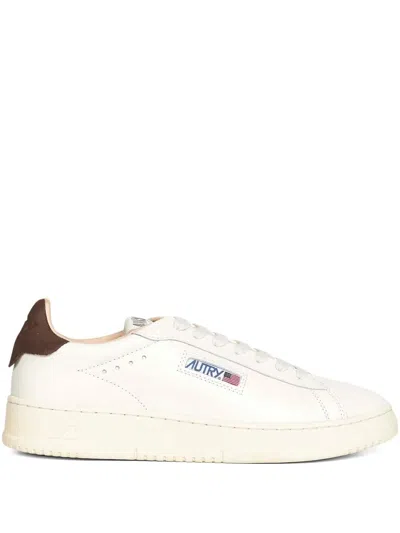 Autry Teak Leather Sneakers In White