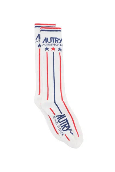 Autry Tennis Socks In Red Str