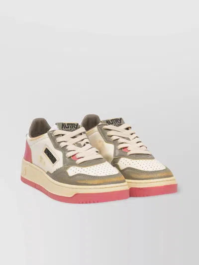 Autry Textured Panel Perforated Toe Box Contrast Sole In Multi