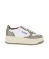Autry Medalist Platform Sneakers In Leather In Nude