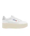 Autry Womens White Medalist Low-top Leather Trainers In White
