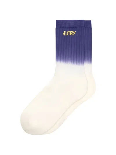 Autry Tie-dye Ribbed Socks In Neutral