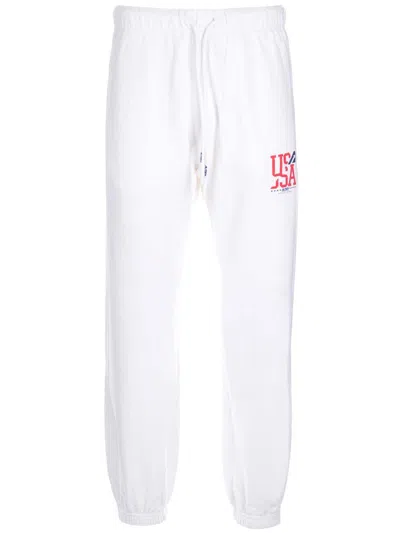 Autry Ivory Cotton Joggers In Black