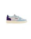 Autry Tri-color Suede Medalist Low Sneakers With Padded Collar In Blue