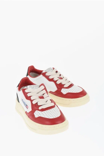 Autry Tricolor Leather Low-top Sneakers In Red