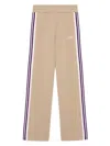 Autry Wide Leg High Waist Sweatpants With Side Stripe In Neutral