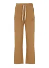 Autry Walnut Cotton Sweatpants With Applique Logo And Adjustable Waistband In Brown