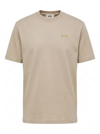 Autry Logo-embroidered T-shirt In Neutral