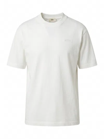 Autry Logo-embroidered Short-sleeve T-shirt In White