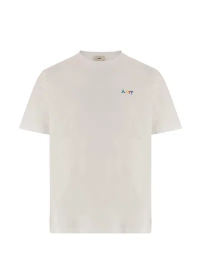 Autry Crew-neck T-shirt With Logo In Neutral
