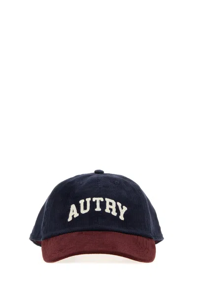 Autry Two-tone Corduroy Baseball Cap In Blue