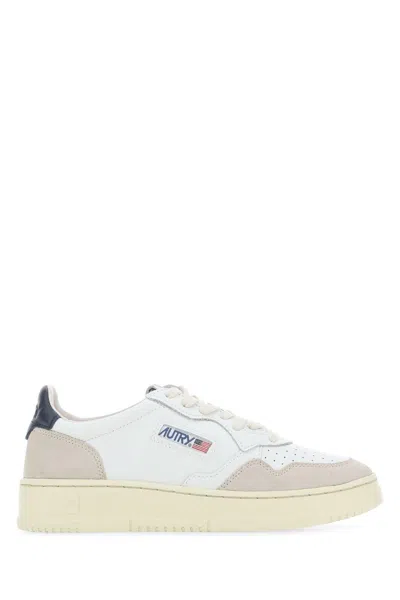 Autry Medalist Low Sneakers In Leather And Suede In White