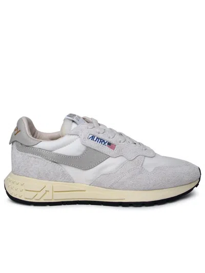 Autry Two-tone Leather Sneakers With Suede Accents In White