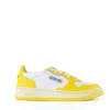 Autry Two-tone White And Yellow Leather Sneakers In White, Yellow
