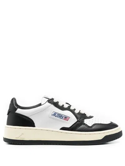 Autry Two-tone Perforated Sneakers For Women In Black