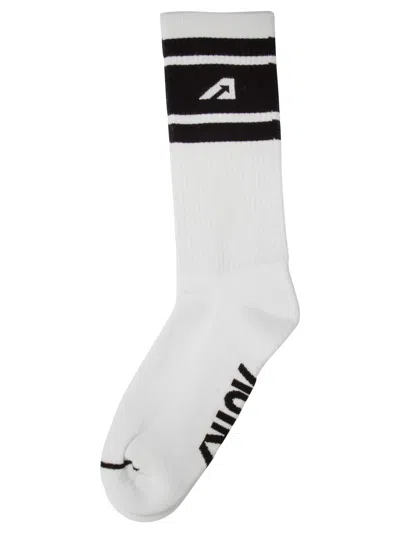Autry "unic Stripes" Socks In White