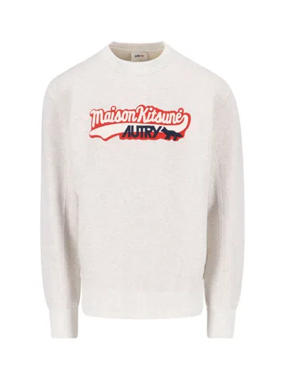 Autry Unisex 100% Cotton Crewneck Sweatshirt In Grey