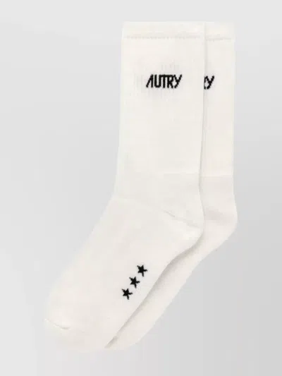Autry Unisex Ankle Length Stars Socks In White
